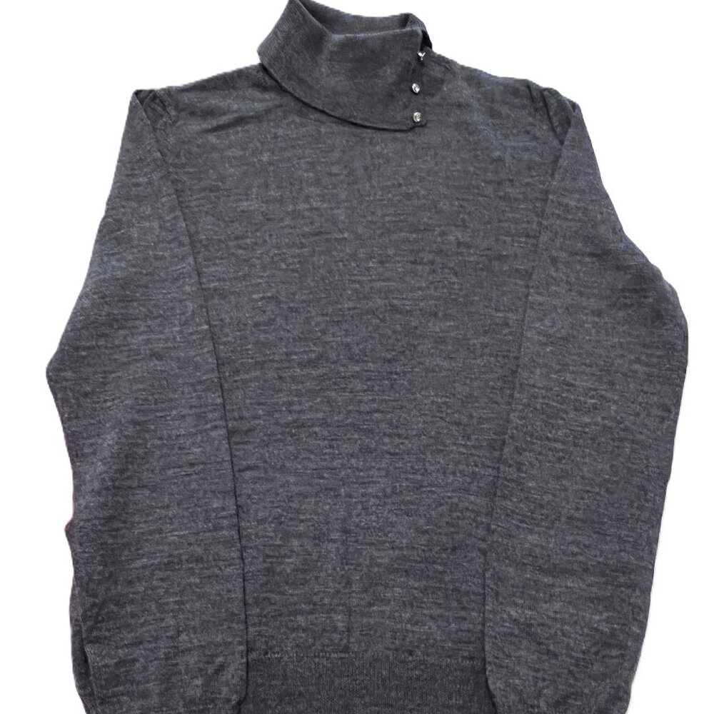 Old Money Preppy Dark Academia G2000 100% Wool Gray Sweater, Women's size 11